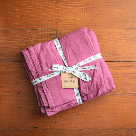 Miss Molly Pillowcase - French Linen with Raw Edge Set of 2