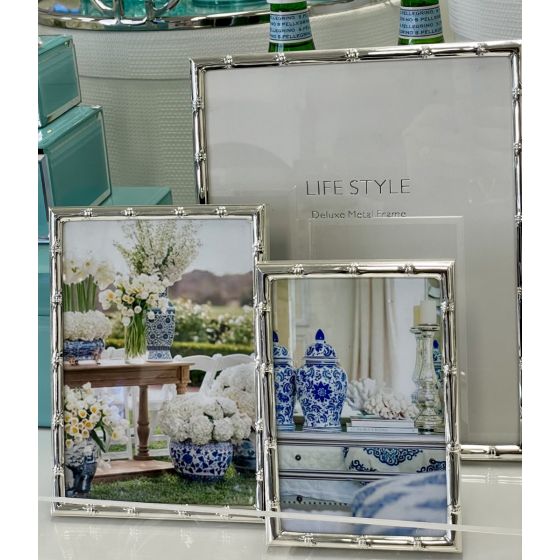 Silver Plated Bamboo-Style Frame (Large)