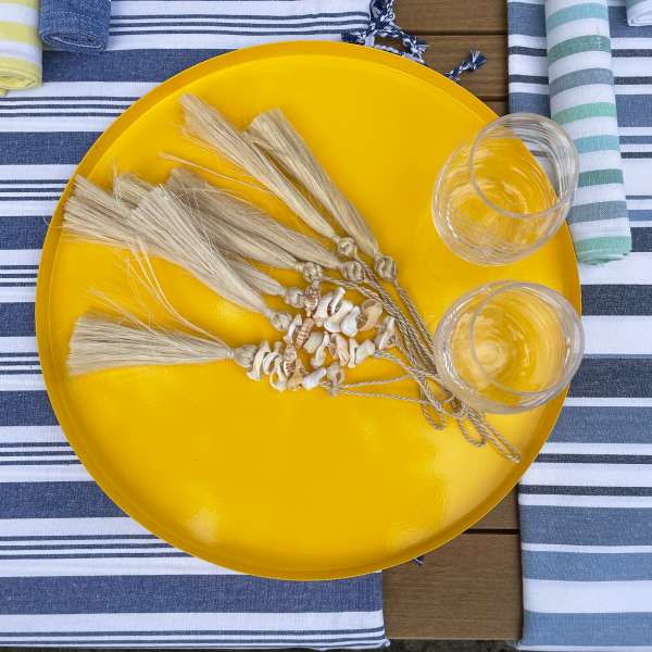 Yellow Metal Tray - 50 cm diameter