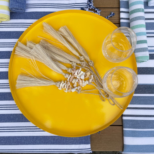 Yellow Metal Tray - 50 cm diameter