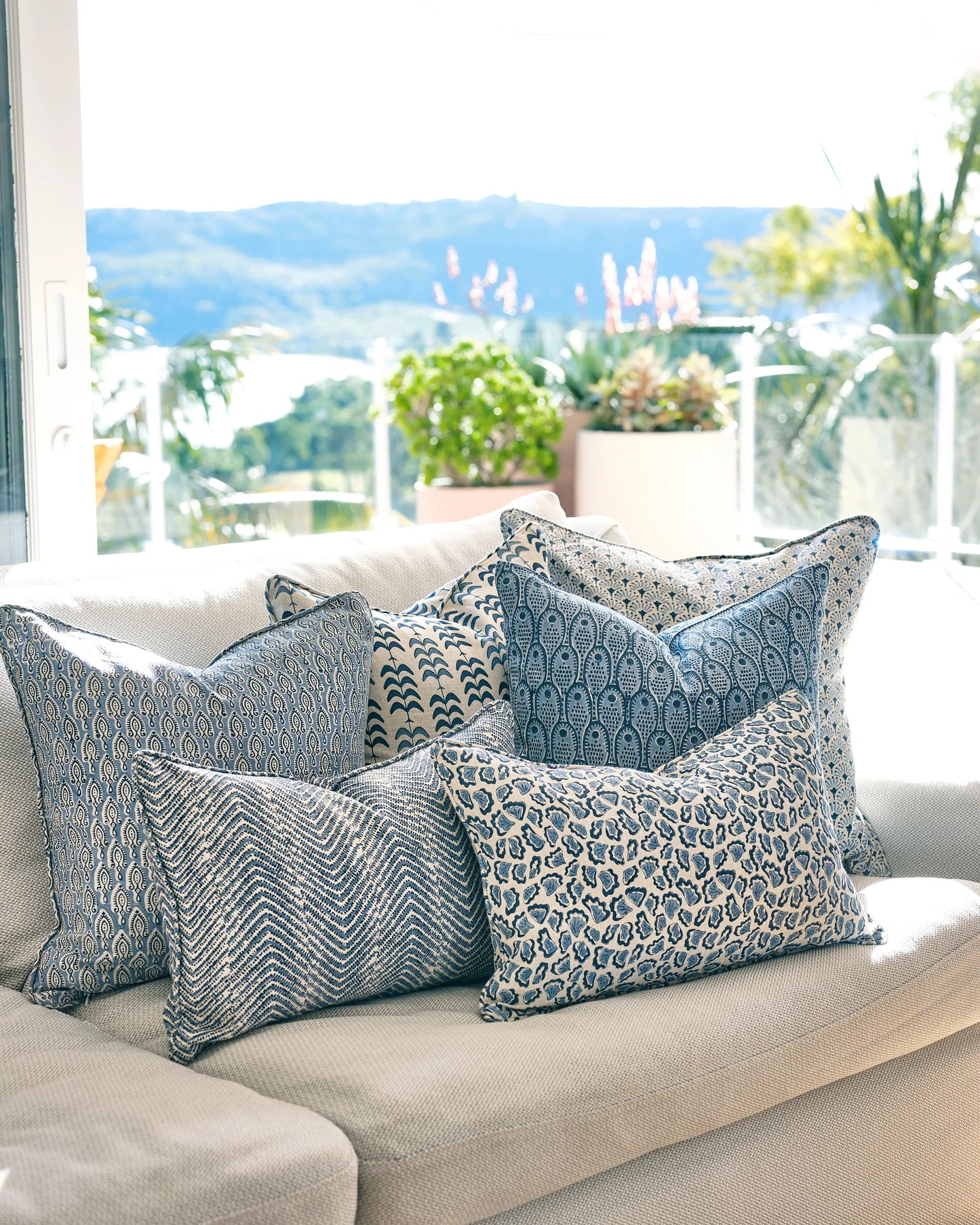 Walter G Linen Cushion - Kauai Azure