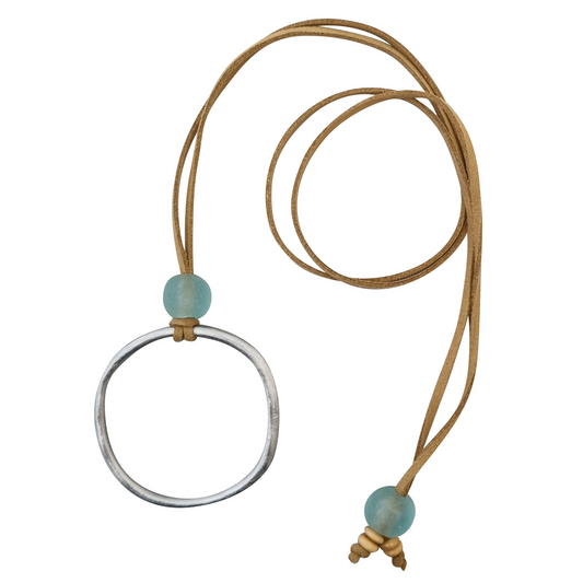 LOVEbomb Suede Circle & Recycled Glass - black & tan suede