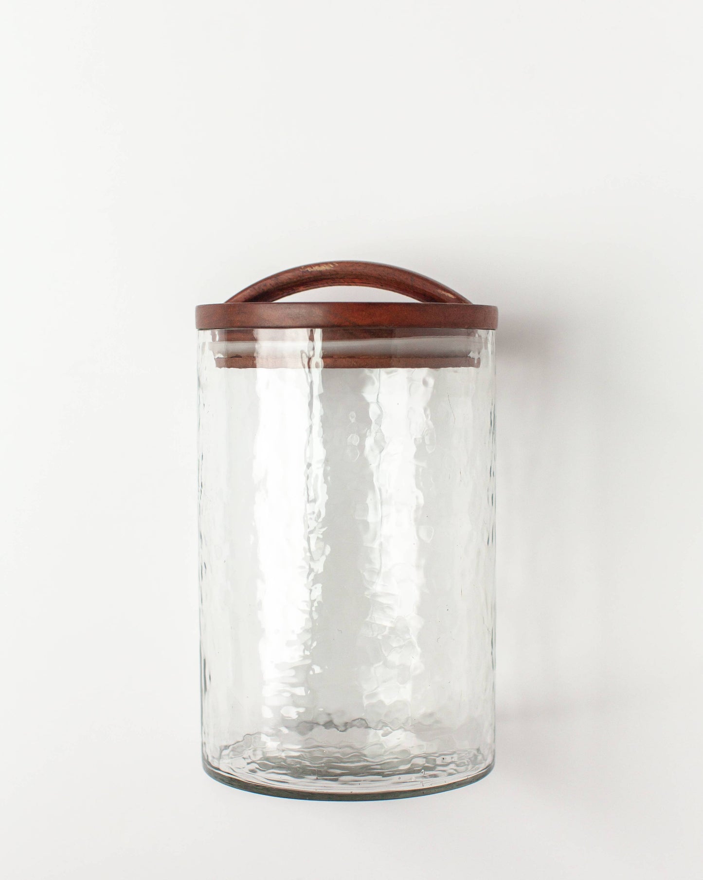 Handblown Hammered Glass Canister - clear / small