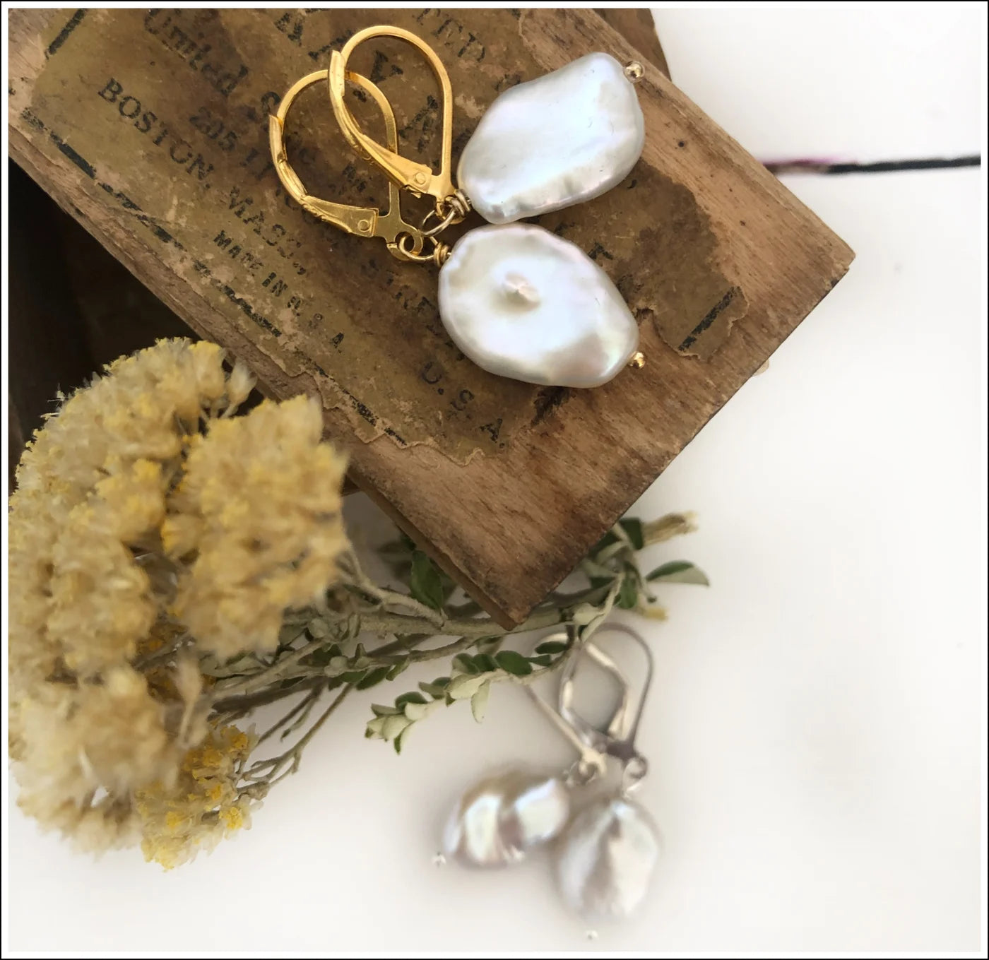 Paird Organic Pearl Drop Earrings