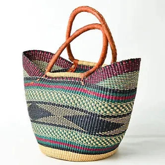 African Queen Basket - U Shopper Short Handles  - 2 Styles