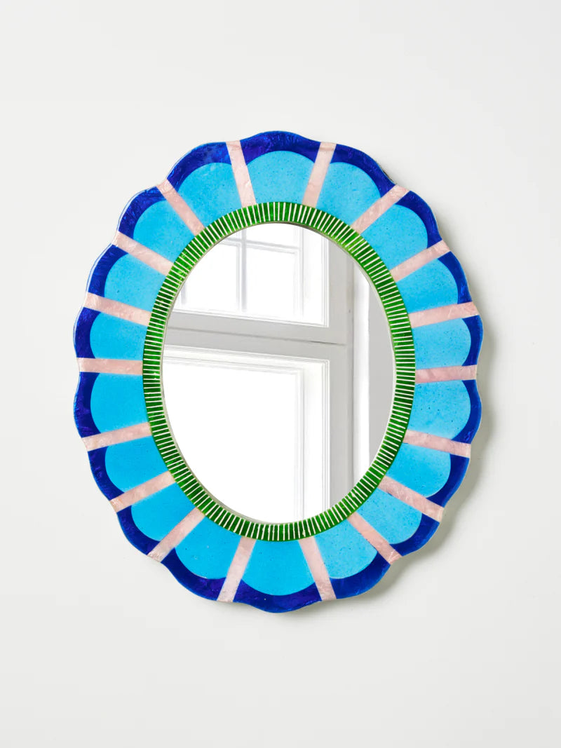 Jones & Co Bloom Nouveau Wall Art - Blue Mirror