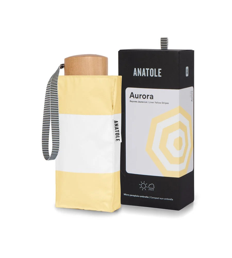 Anatole UV Protection Micro-Umbrella - Solaris (Linen Yellow Swirl) Sun & Rain