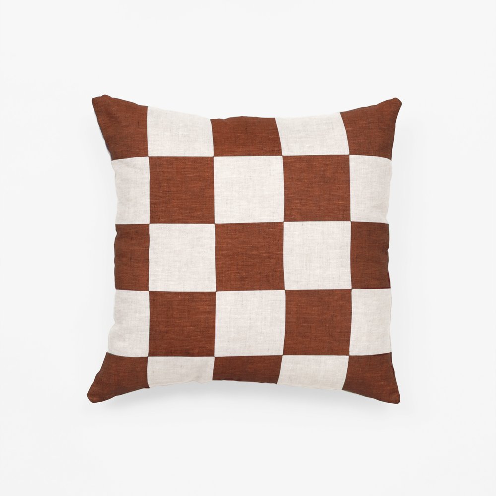 Check Linen Cushion - 40 X 40 cms 2 colours
