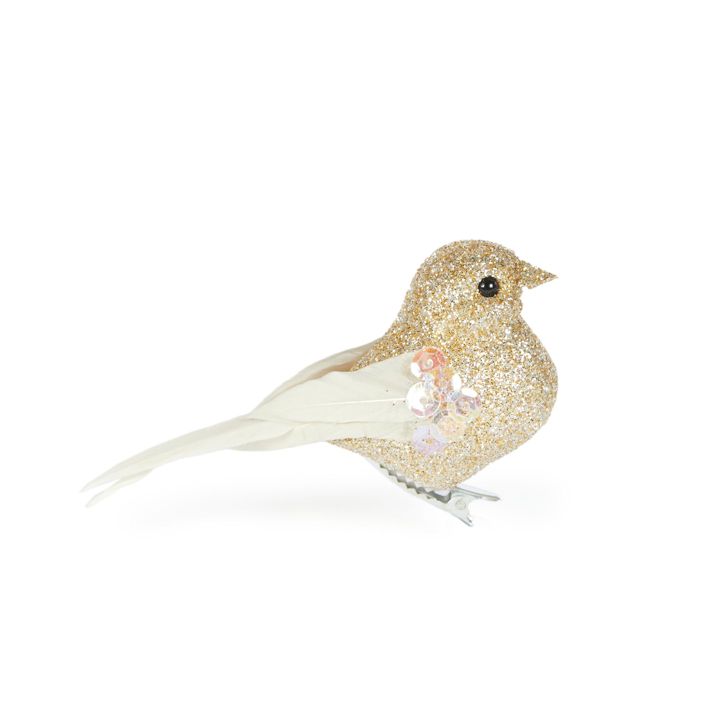 Mini Champagne Glitter Clip Bird