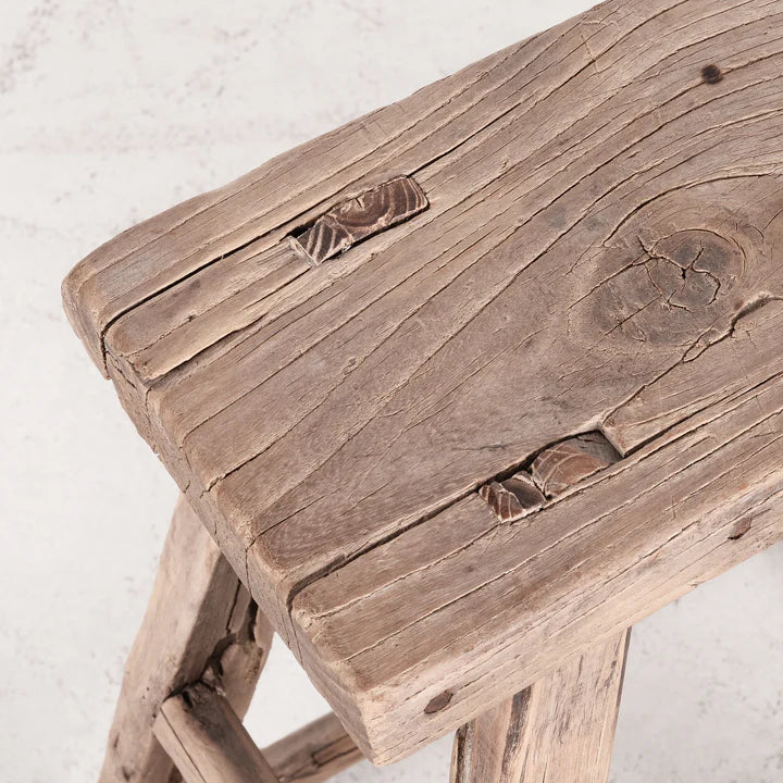 Wooden stool with Rectangular Seat