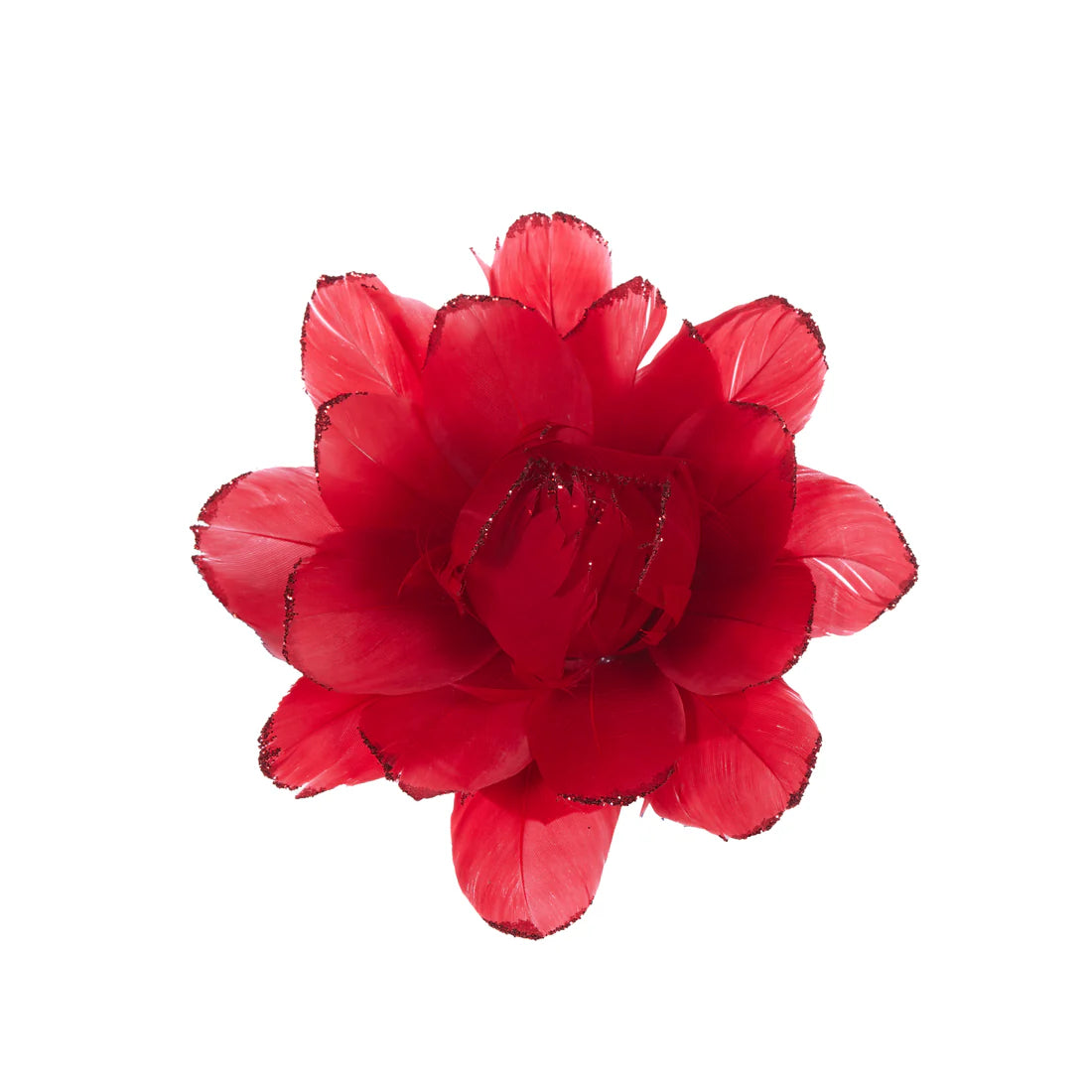 Red Feather Flower Clip