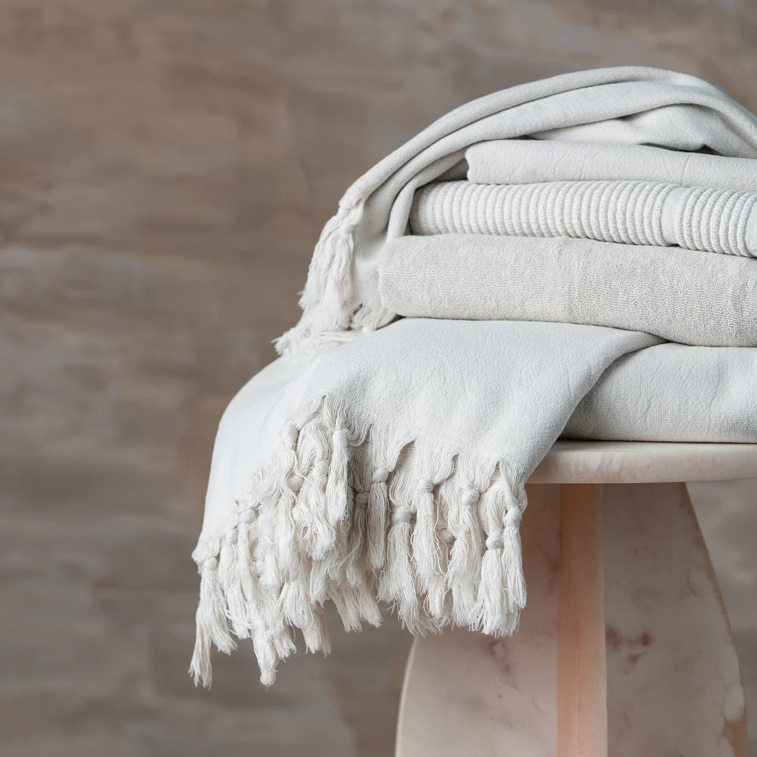 Saarde Vintage Wash Hand Towel - Clay