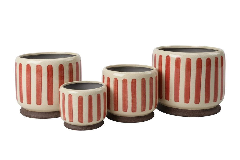 Burgon & Ball Indoor Pots - Red Stripe