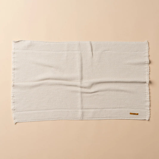 Saarde Vintage Wash Ribbed Bath Mat - Clay