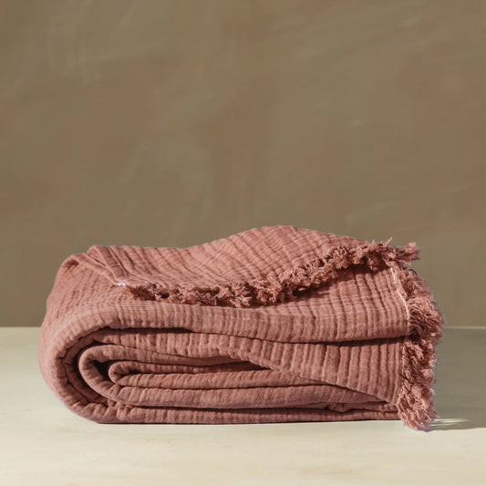 Enes Bed Cover - Guava