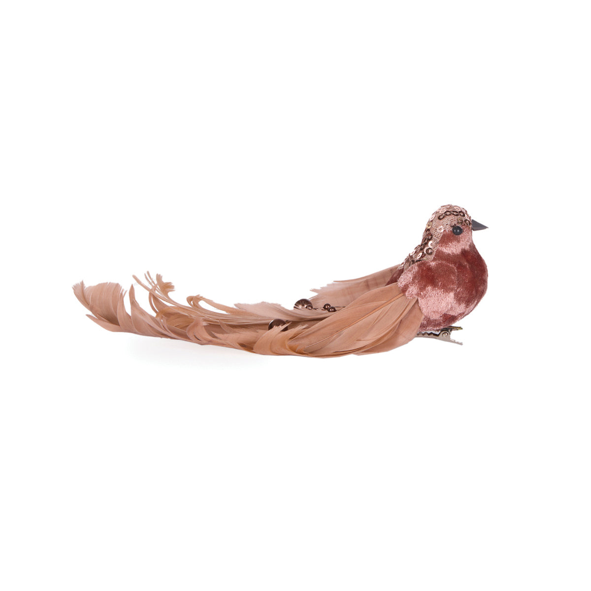 Dusty Pink Adorned Bird Ornament