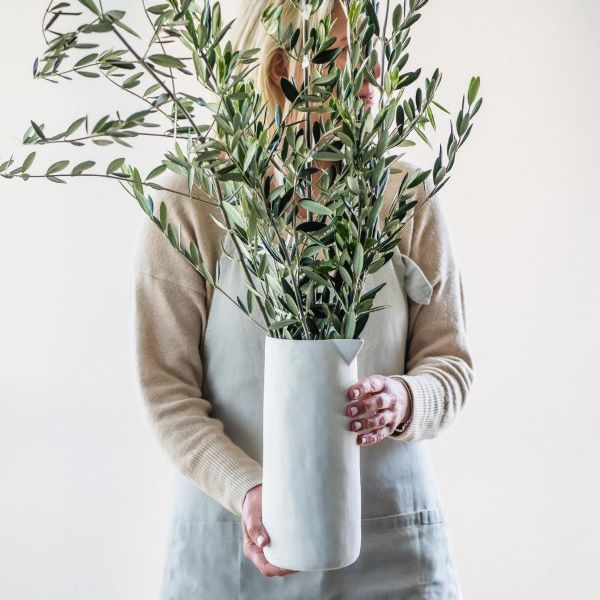 Flax Ceramic Jug without handle 30cm - Snow White