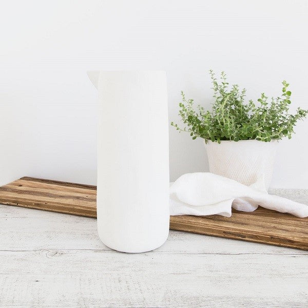 Flax Ceramic Jug without handle 30cm - Snow White