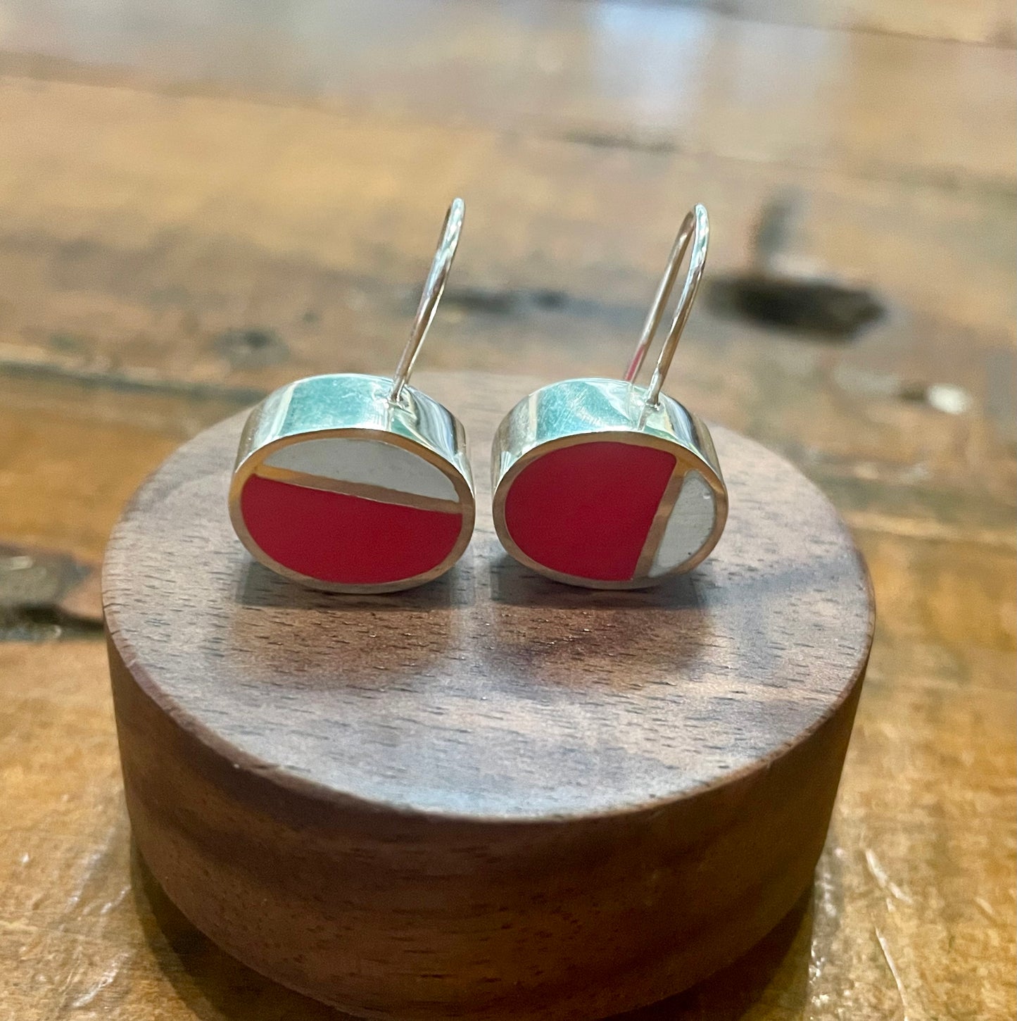 Christine Battocchio silver abstract drop earrings