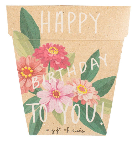 Sow 'n Sow Gift of Seeds - Happy Birthday Zinnia