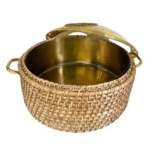 St Barts round party tub with brass lid