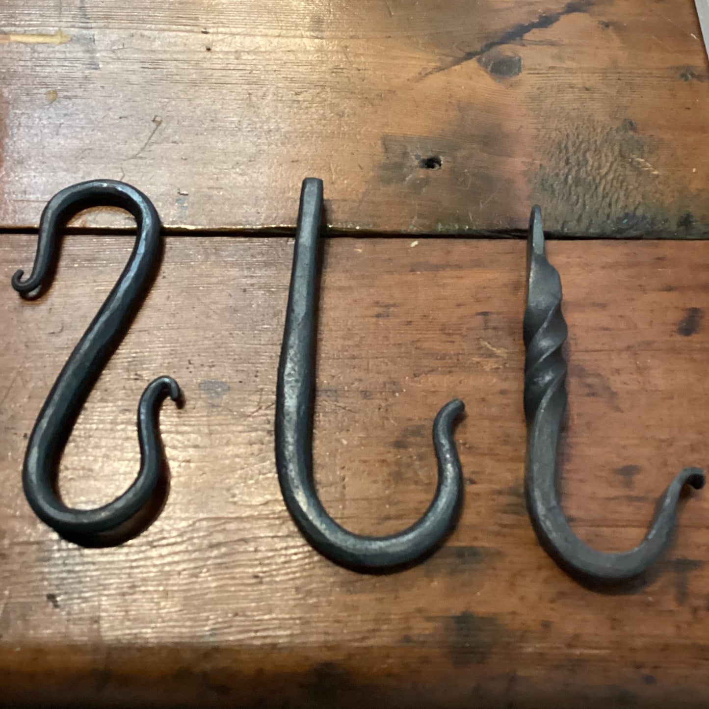 Hand forged iron wall hook