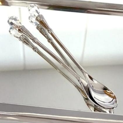 Condiment spoon with Crystal handle