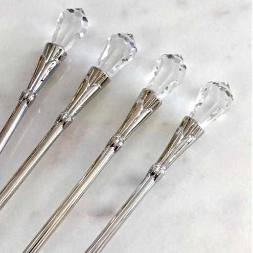 Condiment spoon with Crystal handle