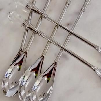 Condiment spoon with Crystal handle
