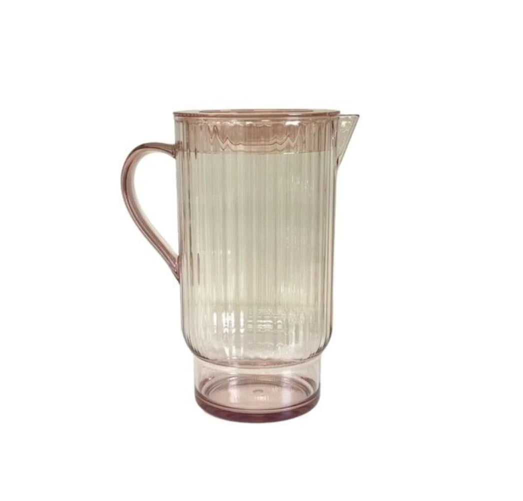 Pink Ribbed Acrylic Water Jug