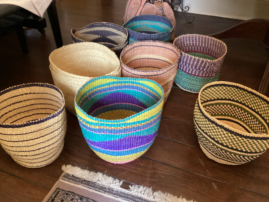African Queen Waste bin or planter Basket - 2 Styles