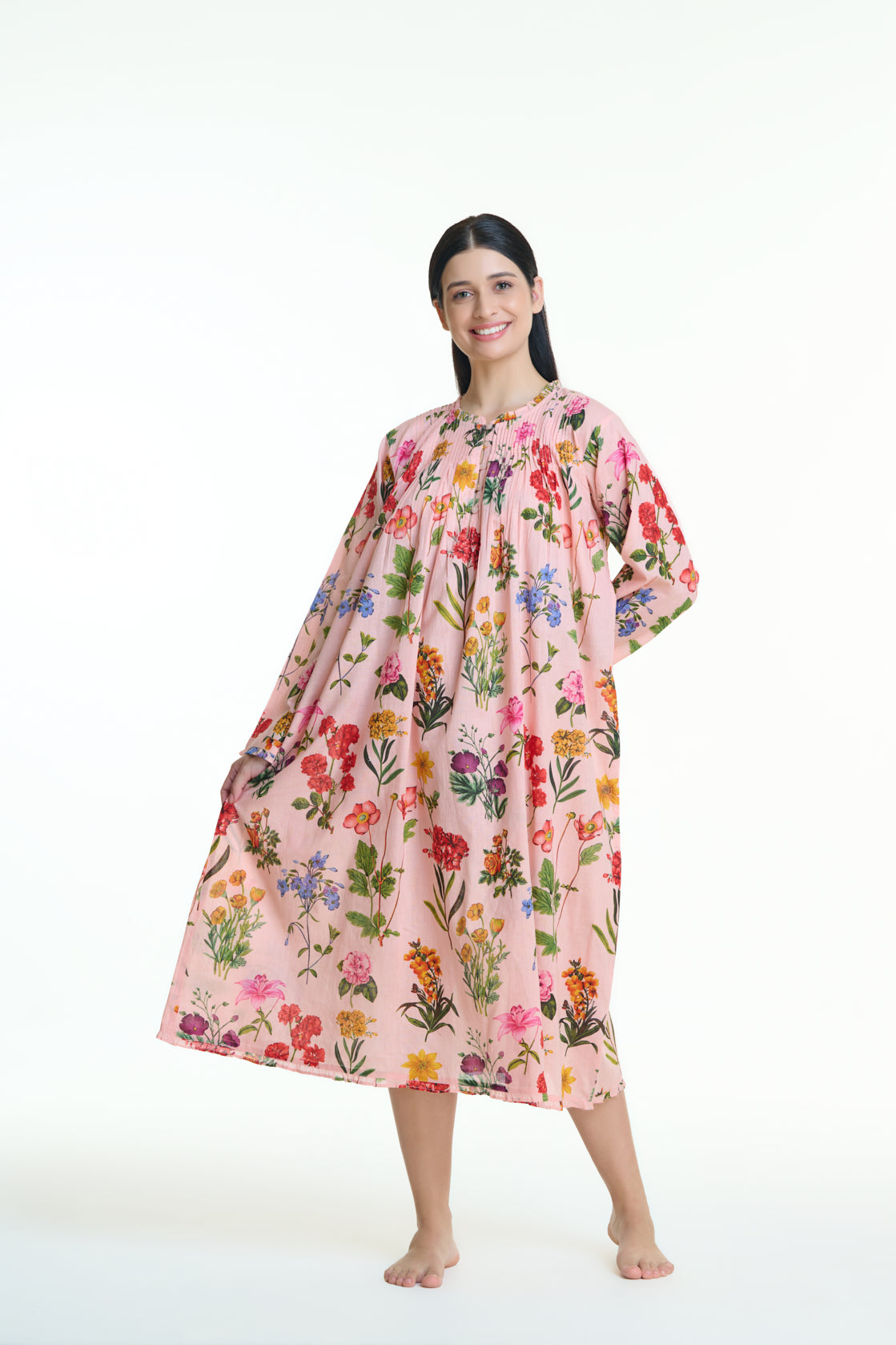 Arabella Long Sleeve Pyjama set - Pink with mixed floral