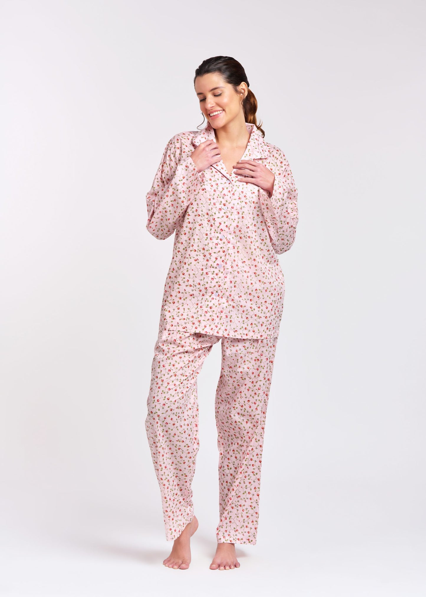 Arabella Long Sleeve Pyjama set - Pink with mixed floral