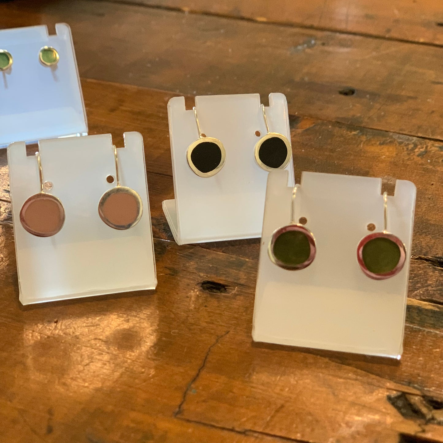 Christine Battocchio Silver and Resin Drop Earrings