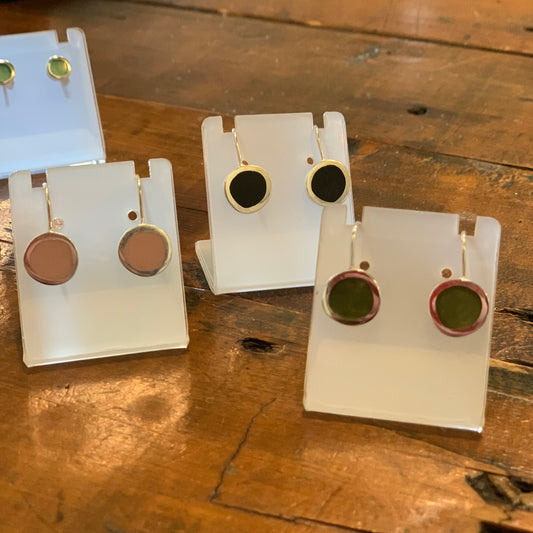 Christine Battocchio Silver and Resin Drop Earrings