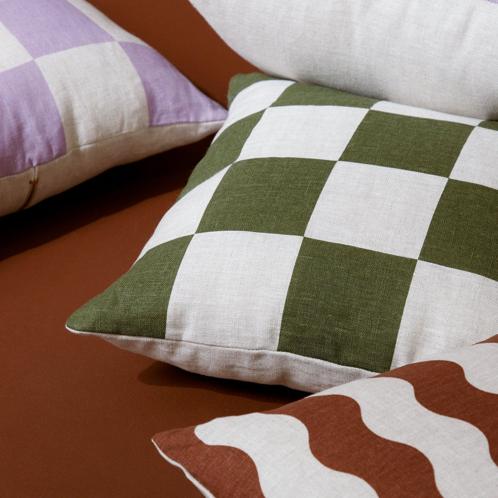 Check Linen Cushion - 40 X 40 cms 2 colours