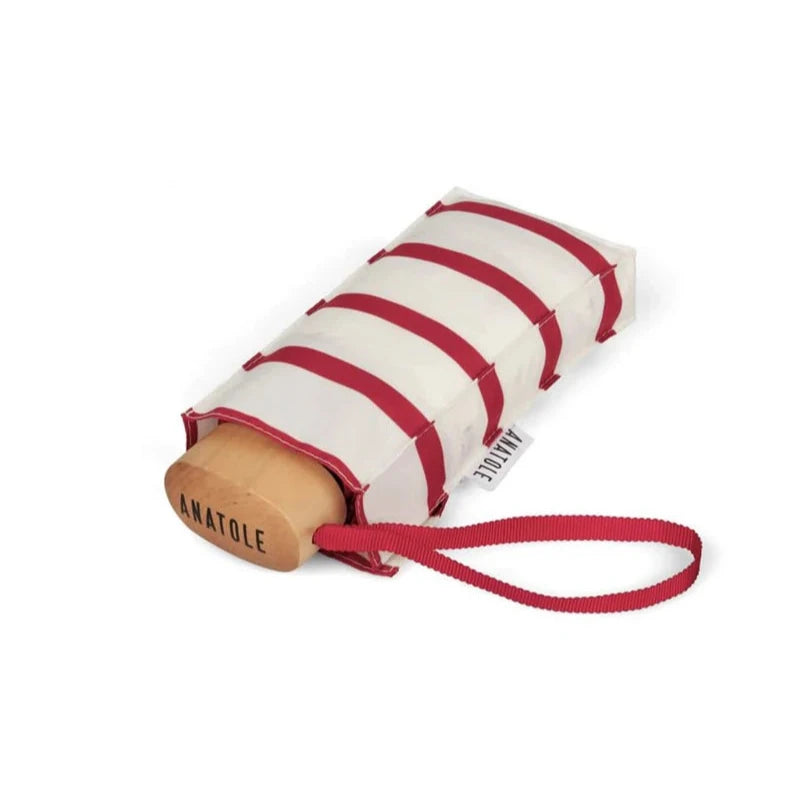 Anatole Micro-Umbrella - Diana (White with red stripes)