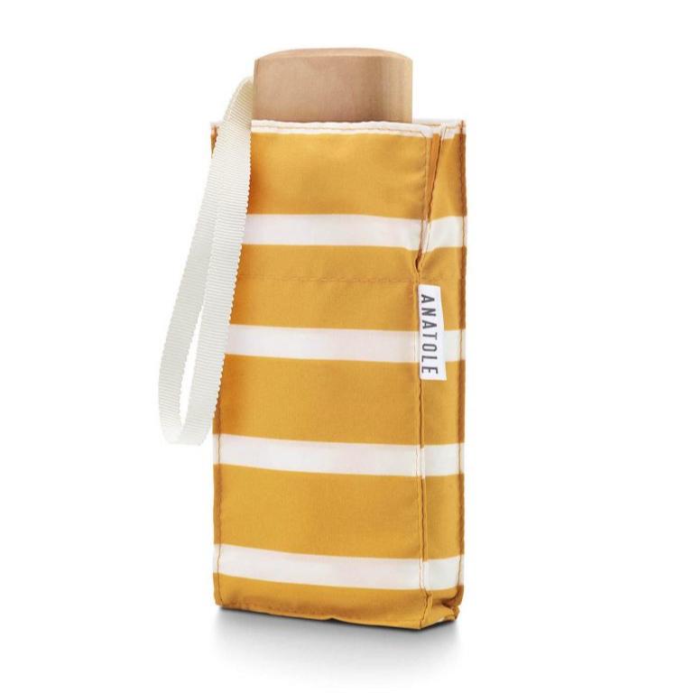 Anatole Micro-Umbrella - Gabin (Yellow with white stripes)