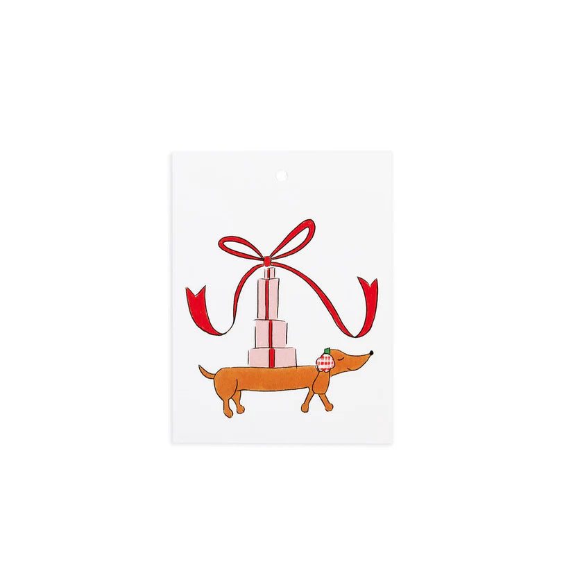 Sausage Dog Christmas Gift Tag