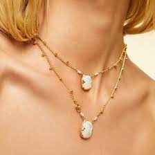 Gas Bijoux OVO Mother of Pearl Scapilaire Gold necklace