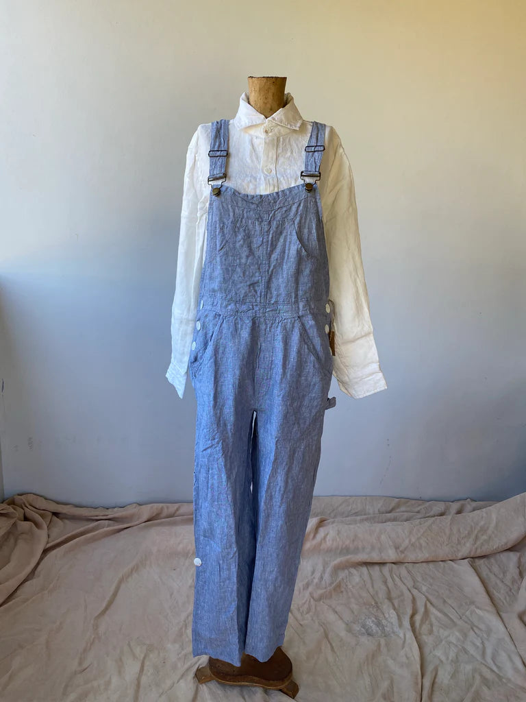 Miss Molly Linen Overalls - Light Blue Chambray