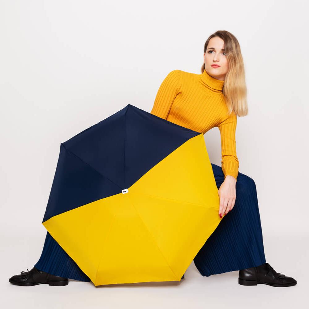 Anatole Micro-Umbrella - Two Toned - Sydney (yellow and navy blue)