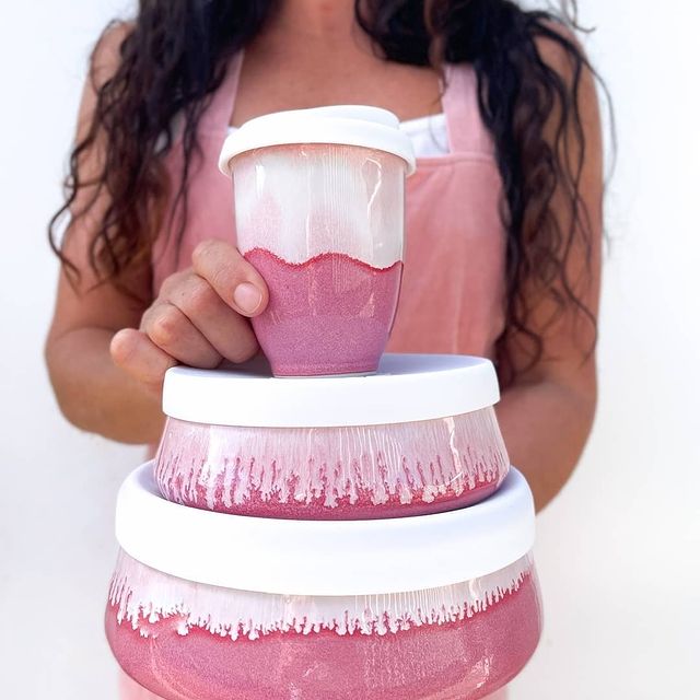 Pottery for the Planet Travel Bowl - Raspberry Beret