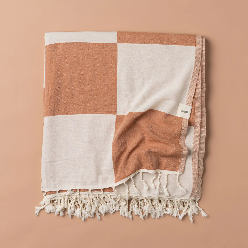 Saarde Sicily Cotton Throw - terracotta