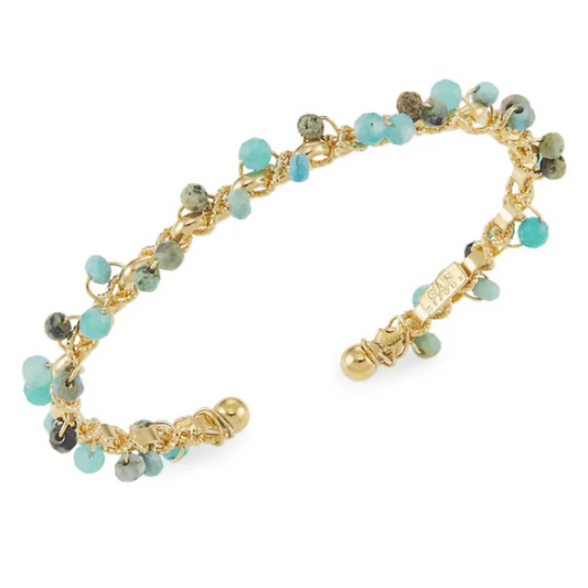 Gas Bijoux Orphee Bracelet/Cuff Gold - Turquoise  beads