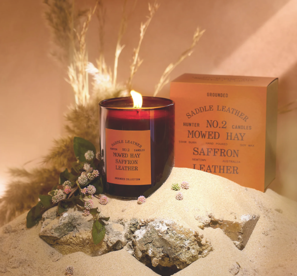 Hunter Candle Grounded Collection #2 Saddle Leather