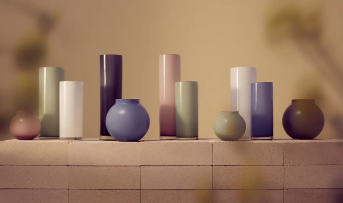 Opal Pillar Vase Sky (M)