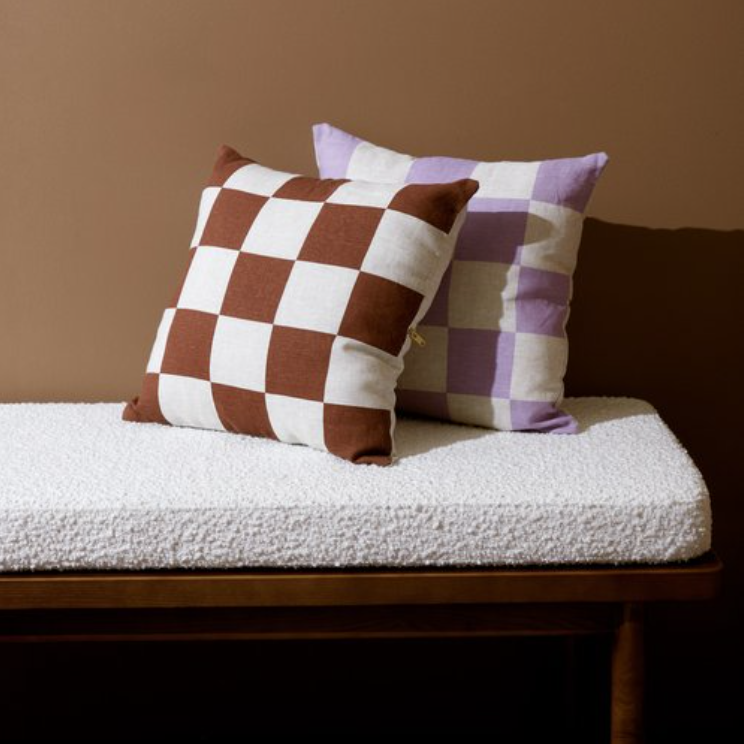 Check Linen Cushion - 40 X 40 cms 2 colours