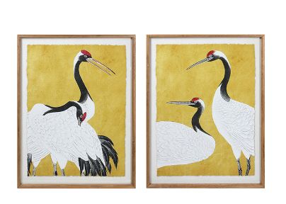 Porto Framed Stork prints - set of 2