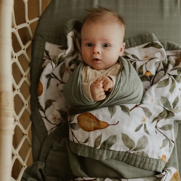 Snug as a Bub Whimsical Pear Snuggly Baby Blanket